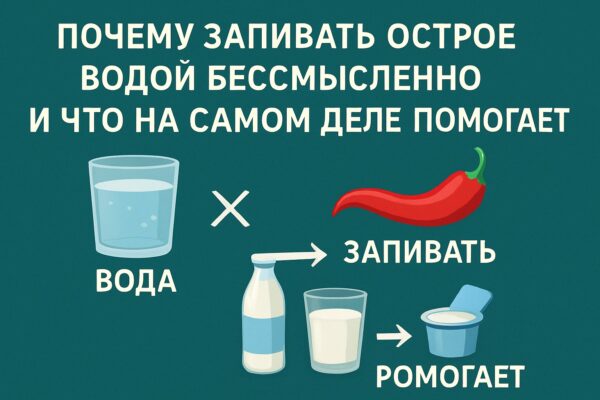 Почему воду не стоит пить после острого и что действительно помогает при жжении